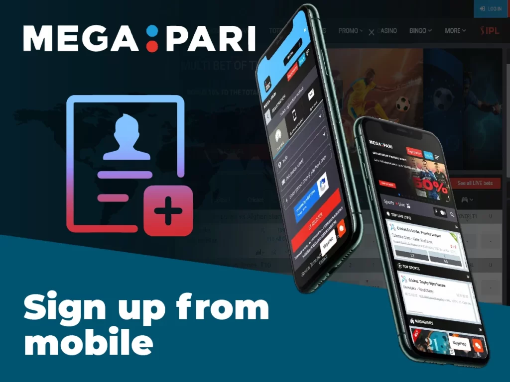 Explanation of the different sign up methods available from a mobile device 